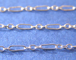  cm's - SOLD IN METRIC LENGTHS - sterling silver 5mm oval + 1mm round long & short chain, long links are 5mm x 2mm,  short links are 1mm, there are x3 short links dividing the long links 