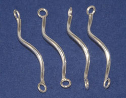  sterling silver 23mm x 1mm twisted connector with closed rings either end having an internal diameter of 1.5mm 