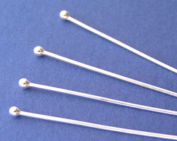  sterling silver, half hard, 21 gauge (approx 0.65mm thick) 2mm ball-ended 40mm headpin 