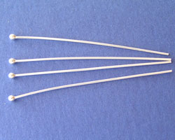  sterling silver, half hard, approx 0.7mm thick, 2mm ball-ended 50mm headpin 