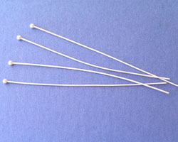  sterling silver, half hard, 24 gauge (approx 0.5mm thick) 1.3mm ball-ended 50mm headpin 