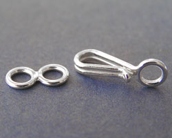  sterling silver 13.25mm plain wire hook with matching 7mm figure of 8 closure ring 