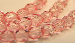  czech pink 4mm faceted glass beads (100ps) 