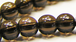  half string of smokey quartz 4mm round beads - approx 50 per string 