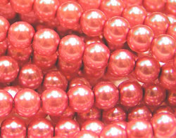  czech pearl coat pink 4mm round bead (pp120) 
