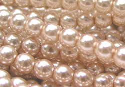 czech pearl coat peach 4mm round bead (pp120) 