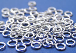  <3.3g/100> silver plated 4mm diameter 0.8mm wire open jumpring 