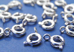  silver plated 6mm spring ring clasp 