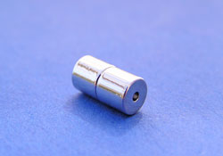  silver plated 10.5mm magnetic barrel clasp - for threads etc upto 0.7mm diameter 