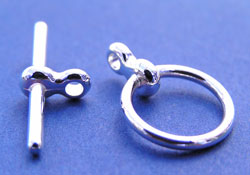 silver plated toggle clasp with 12mm ring and 19.35mm bar 