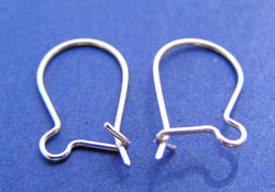  pairs silver plated kidney earwires, wire is 0.6mm thick (pp50prs) 