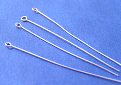  silver plated 50mm, 0.6mm thick, eyepin (pp100) 