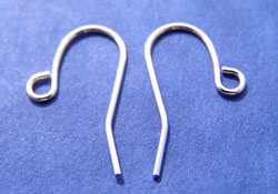  pairs silver plated fishhook earwires, wire is 0.7mm thick 