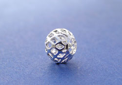  silver plated open worked 8mm round bead 