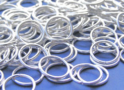  silver plated, nickel free, 10mm, 1.1mm thick, open jump ring 