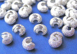  laser cut silver plated, nickel free, 4mm crimp cover (pp144) 