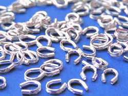  silver plated, nickel free, 4.5mm thread protectors / wire guardians, internal diameter holes 0.5mm (pp144) 