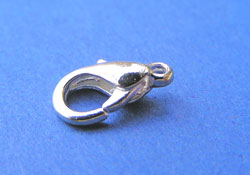  silver plated, nickel free, 12.5mm x 6mm oval lobster clasp 