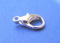  silver plated, nickel free, 14mm x 8mm oval lobster clasp 