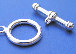  silver plated, nickel free, very large toggle clasp with 17mm ring and 26mm bar 