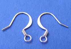  pairs silver plated, nickel free, 22 gauge, 10mm diameter earwires with coil 