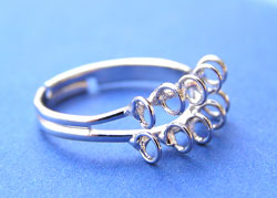  silver plated, nickel free, 10 loop adjustable beading ring 