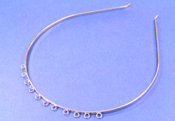 --CLEARANCE--  beadalon rhodium plated 11 ring plain tiara 