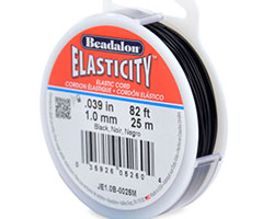  25 meter spool black 1mm beadalon elasticity elastic beading cord 