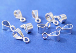  silver plated 10mm drop bail - closed ring 1.5mm ID 