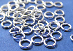  silver plated 5mm diameter 1mm wire open jumpring 