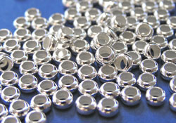  <6.4g100> sterling silver 3.85mm x 2mm large hole spacer, 2.2mm hole 