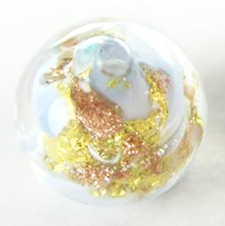  venetian murano marbled pale blue and ivory glass with 24k gold and aventurina 8mm round bead *** QUANTITY IN STOCK =36 *** 