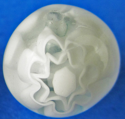 venetian murano white glass millefiori 6mm round bead *** QUANTITY IN STOCK =1 ***
