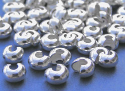  silver plated, nickel free, 4mm crimp cover (pp36) 