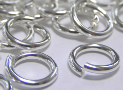  sterling silver 8mm diameter, 16 gauge (approx 1.3mm) open jump rings (saw cut) 