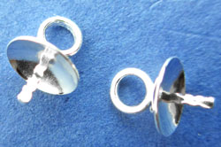  sterling silver 6mm post bail, 6mm pin is approx 0.8mm thick, cup 5mm diameter, ring is 1.3mm ID 
