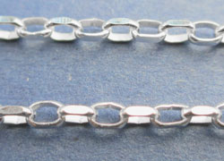  cm's - SOLD IN METRIC LENGTHS - sterling silver 1.7mm x 2.75mm chunky & solid diamond cut long rolo link chain 