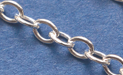 cm's - SOLD IN METRIC LENGTHS - sterling silver 2mm chunky flat link chain, takes a 0.6mm diameter jumpring 