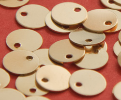  gold filled 6mm diameter disc approx 0.3mm thick 