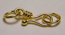  vermeil (stamped 925) 16mm hook clasp with 2x 6mm closed jump rings [vermeil is gold plated sterling silver] 