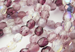  czech purple mix 4mm firepolished faceted glass beads (pp50) 