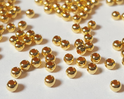  <1.85g/100> vermeil 1.8mm round bead, 0.9mm hole, 1 micron plating for increased durability [vermeil is gold plated sterling silver] 