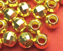  <9g/100> vermeil 4mm multi faceted disco round bead, 1.8mm hole [vermeil is gold plated sterling silver] 