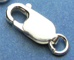<84.50g/100> sterling silver stamped 925 14mm x 5.5mm lobster clasp, with additional attached open jump ring