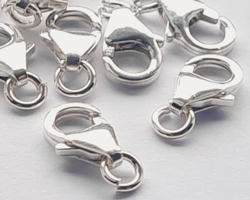  <51.42g/100> sterling silver, stamped 925, 10.1mm x 6.7mm oval lobster clasp, with 4.5mm open jump ring attached 