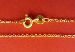  vermeil, clasp stamped 925, forzatina (1mm links) 20 inch long pendant chain [vermeil is gold plated sterling silver] 