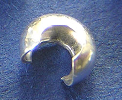  --CLEARANCE-- sterling silver 2.5mm crimp cover, suitable for crimps 1.5mm or less 