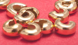  --CLEARANCE-- vermeil 2.5mm crimp cover, suitable for crimps 1.5mm or less 