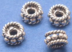  sterling silver 5.6mm x 5.5mm x 3mm wired BEAD 