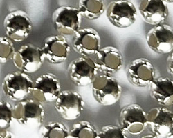  FACTORY SECONDS : SURFACE IS SLIGHTLY PITTED :  sterling silver 2.5mm round bead, 1.2mm hole 